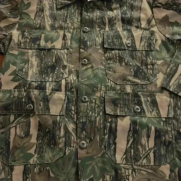 Vintage Ranger Rebar Camo Button Jacket 80s, pockets, over Shirt mens med - Picture 2 of 7